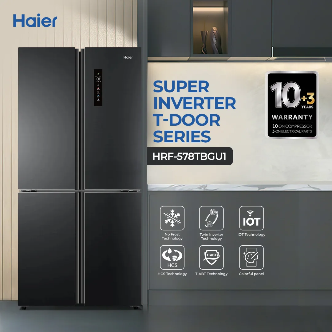 Haier - 21CFT Refrigerator - IOT Inverter - Twin Inverter X Dual Fan Technology - HCS Technology - HRF-578TBGU1 — HRF-578TBGU1
