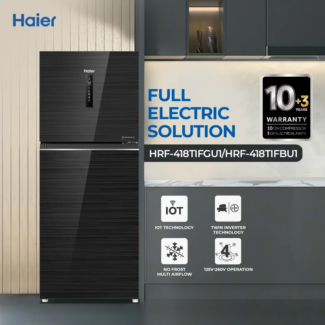 Haier - 14.7 CFT Refrigerator - Haier Twin Inverter - IOT Tecnology - Multi AirFlow - HRF-418TIFBU1/TIFGU1 — HRF-418TIFBU1/TIFGU1