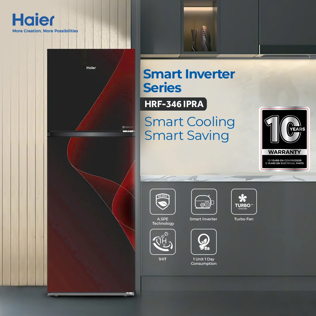 Haier - 12CFT Premium Refrigerator - Smart Inverter - A.SPE Technology - Touch Control - HRF-346 IPRA/IPGA — HRF-346 IPRA/IPGA