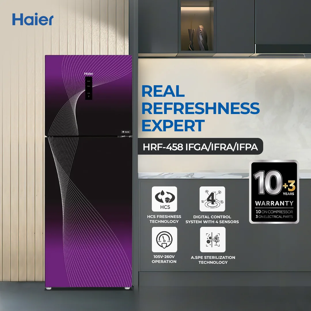 Haier - 16.17 CFT Digital Refrigerator - Inverter Freshness - HCS Technology - Solar Adaptive Technology - HRF-458 IFGA/IFRA/IFPA — HRF-458 IFGA/IFRA/IFPA
