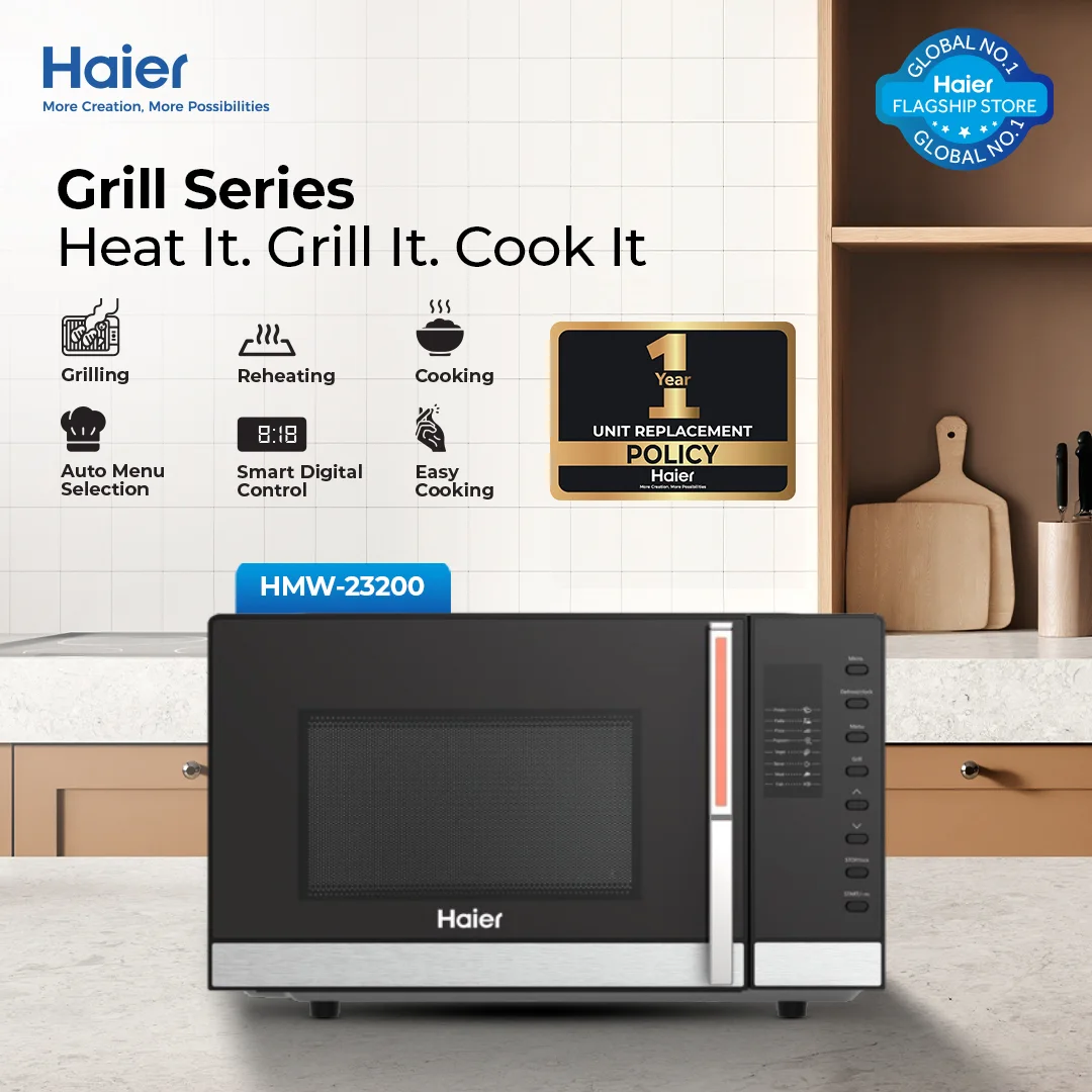 Haier - 23 L Digital Grill - Microwave Oven - Reheating - Cooking - HMW-23200 — HMW-23200