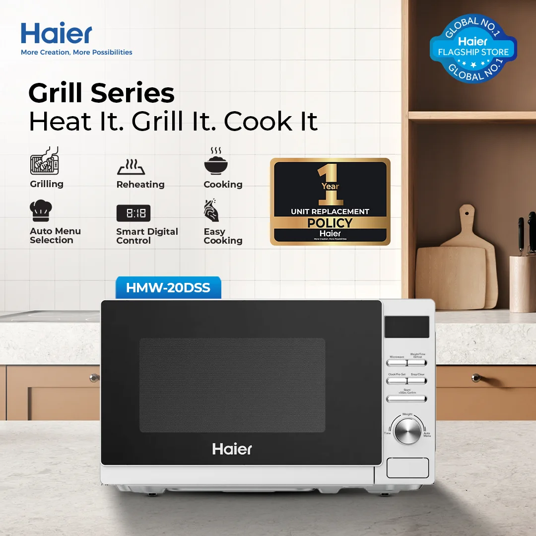 Haier - 20 L Digital Solo - Microwave Oven - Reheating - Cooking - HMW-20DSS — HMW-20DSS
