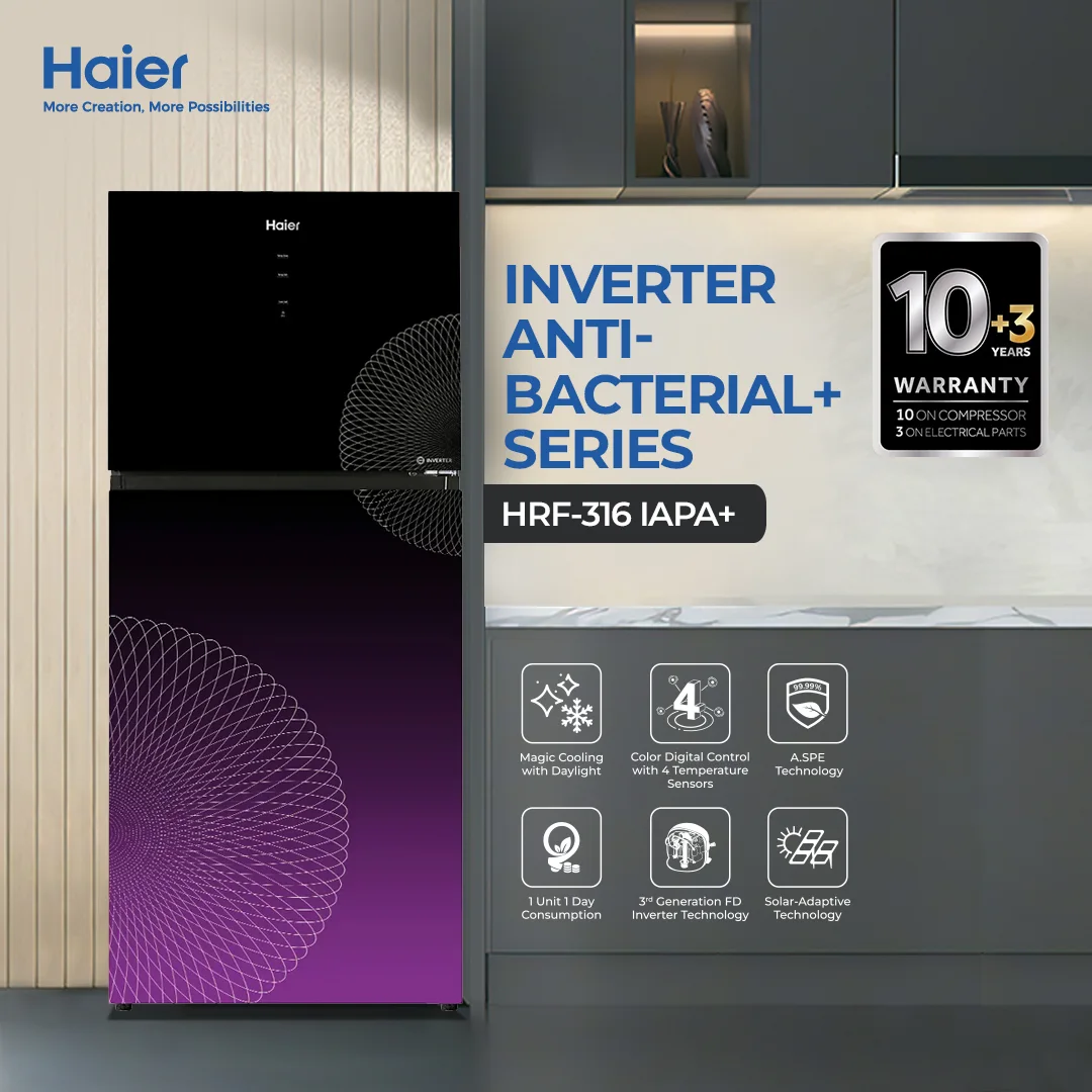 Haier - 11CFT Refrigerator - Digital Inverter - A.SPE Sterilization - HRF-316 IAPA+/IARA+ — HRF-316 IAPA+/IARA+