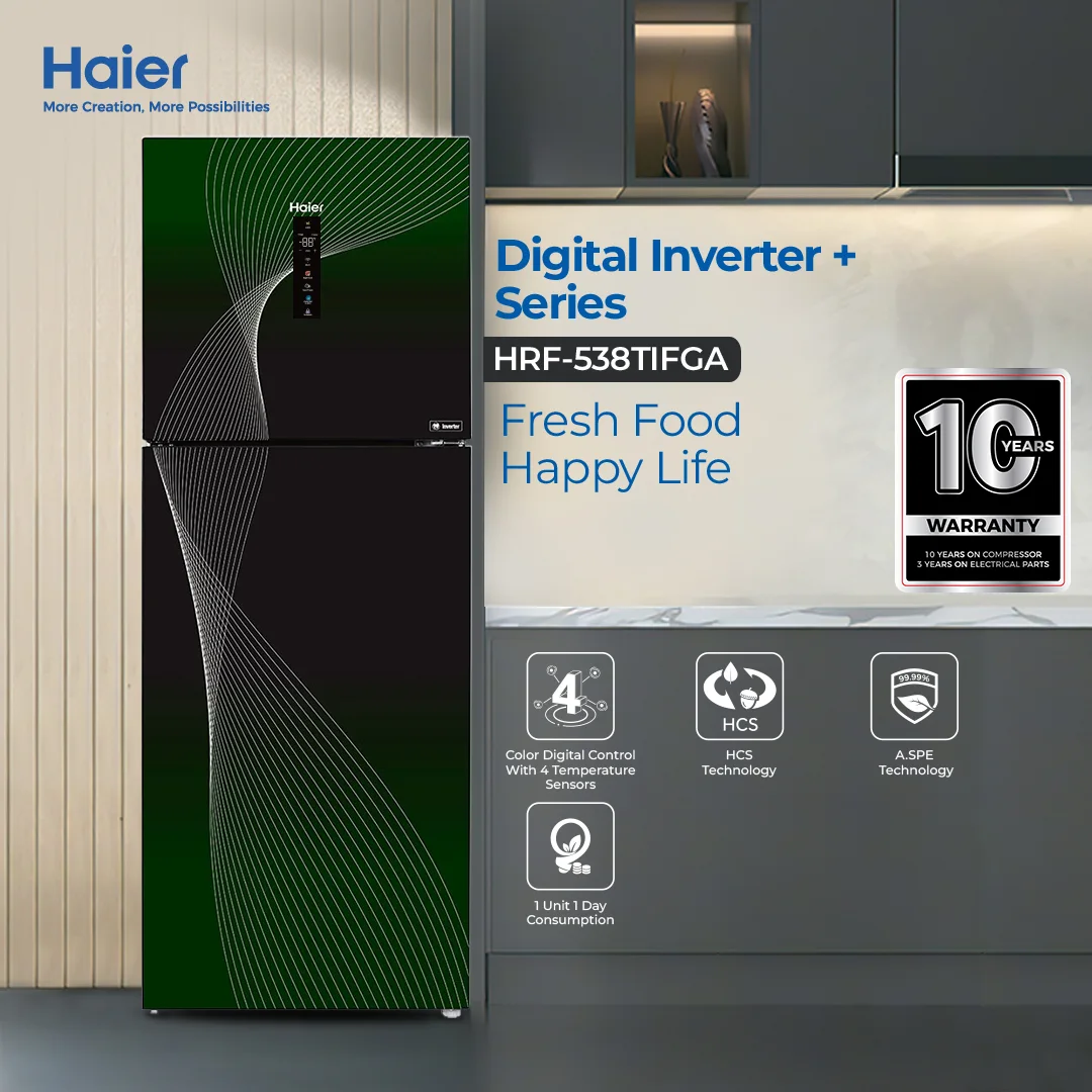 Haier - 19CFT HCS Digital Inverter Refrigerator - Frost Free - Dual Fan Technology - Solar Adaptive - HRF-538 IFGA/IFRA/IFPA — HRF-538 IFGA/IFRA/IFPA