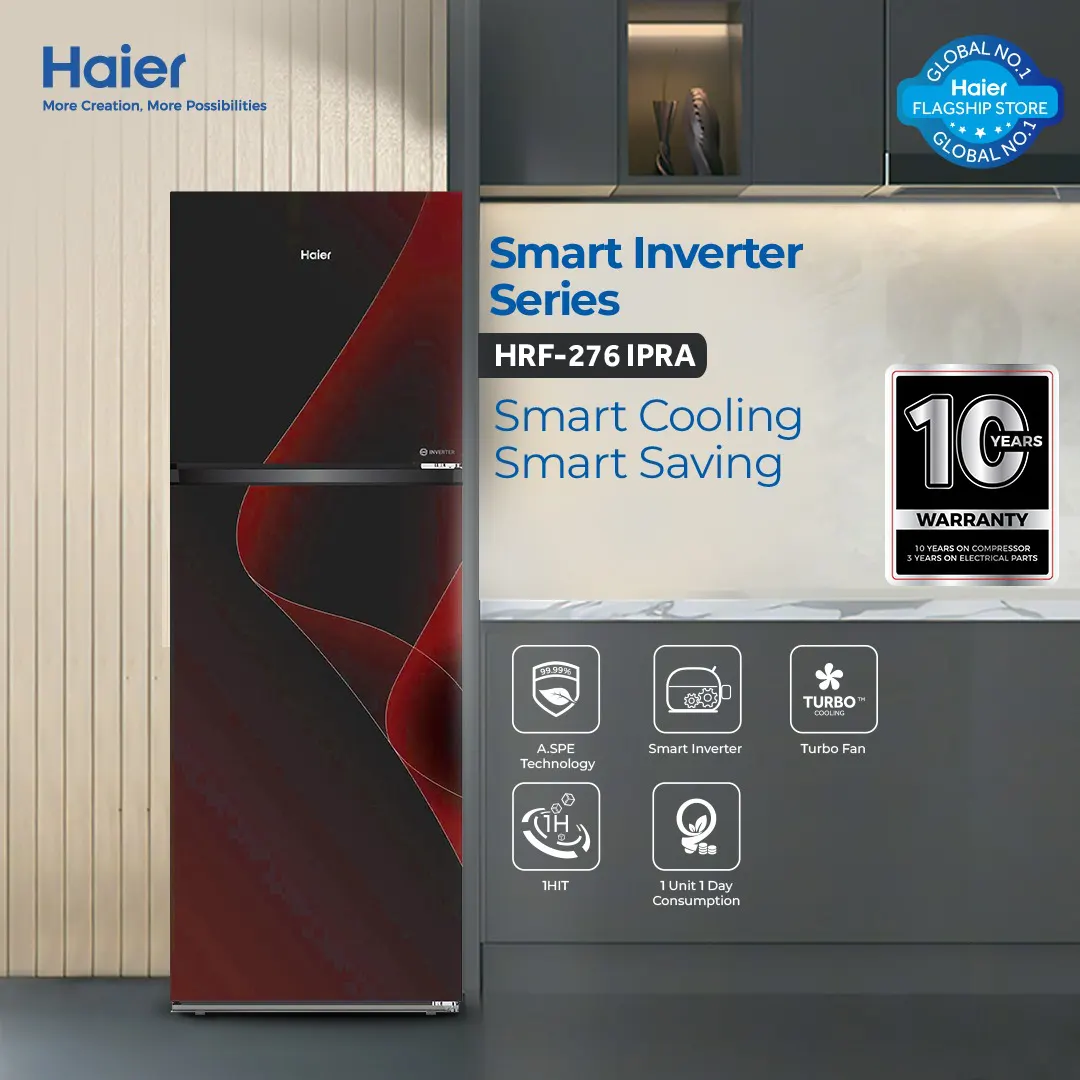 Haier - 8.6CFT Premium Refrigerator - Smart Inverter - A.SPE Technology - Touch Control - HRF-276 IPRA/IPGA — HRF-276 IPRA/IPGA